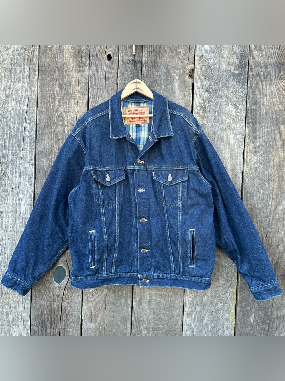Vintage Levi's 70699 0312 Blanket Lined Denim Trucker Jacket Size Large L 90s